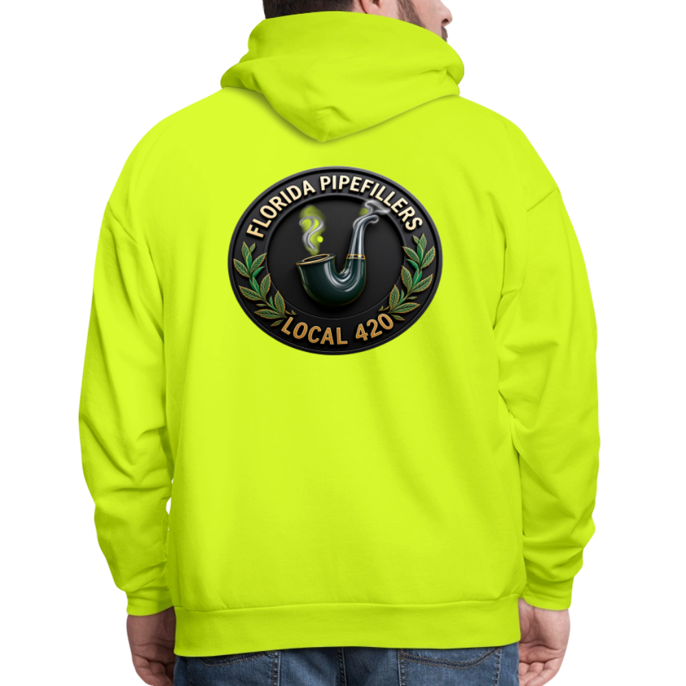 FLORIDA PIPEFILLERS LOCAL 420 F/B DESIGN Men's Hoodie - safety green