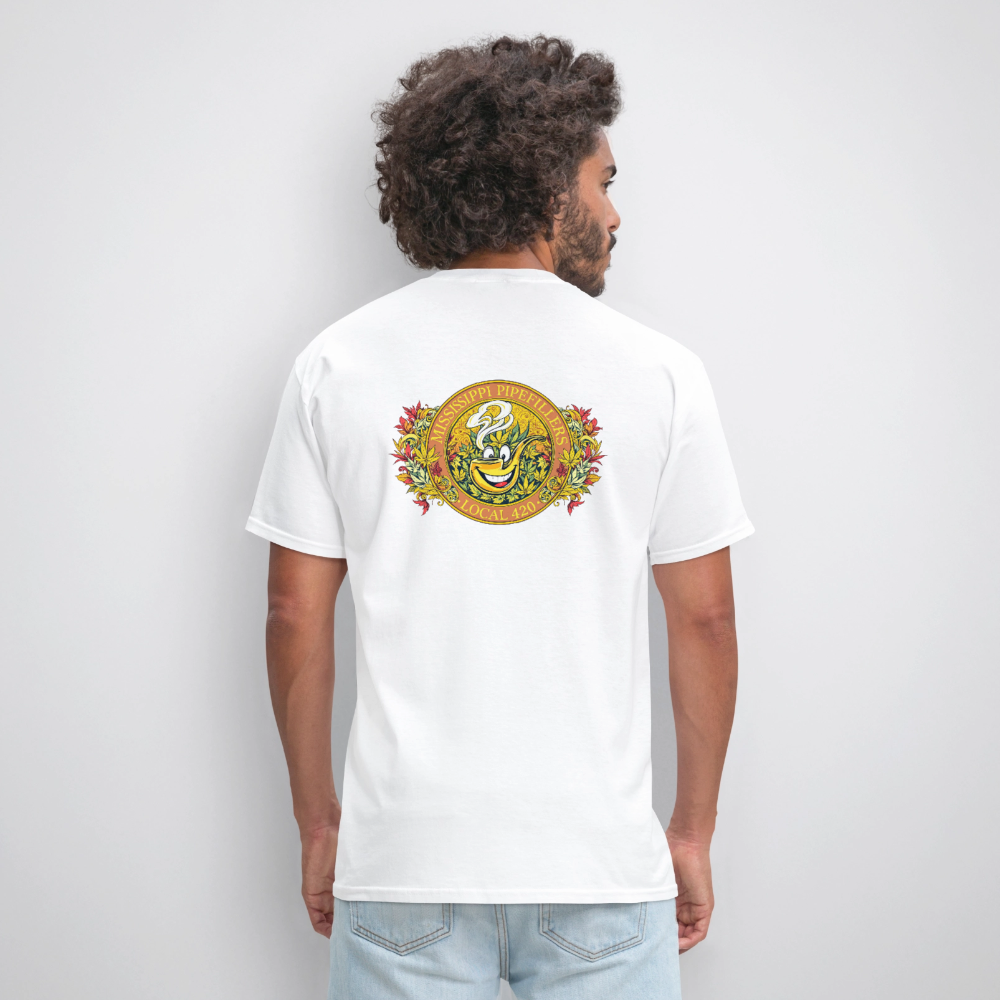 MISSISSIPPI PIPEFILLERS LOCAL 420 F/B DESIGNS Men's T-Shirt - white