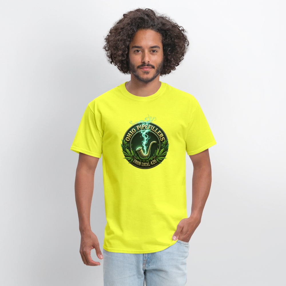 OHIO PIPEFILLERS UNION LOCAL 420 Men's T-Shirt - safety green
