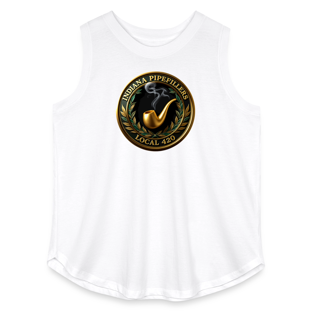 INDIANA PIPEFILLERS LOCAL 420 Women's Curvy Relaxed Tank Top - white