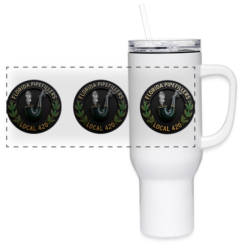 FLORIDA PIPEFILLERS LOCAL 420 40oz Stainless Steel Travel Tumbler - white