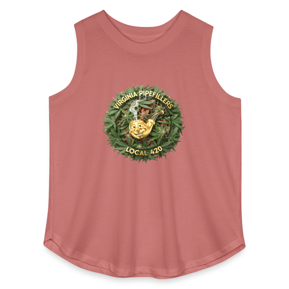 VIRGINIA PIPEFILLERS LOCAL 420 Women's Curvy Relaxed Tank Top - mauve