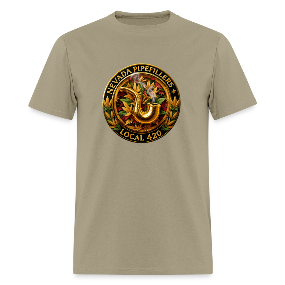 NEVADA PIPEFILLERS LOCAL 420 F/B DESIGN Men's T-Shirt - khaki