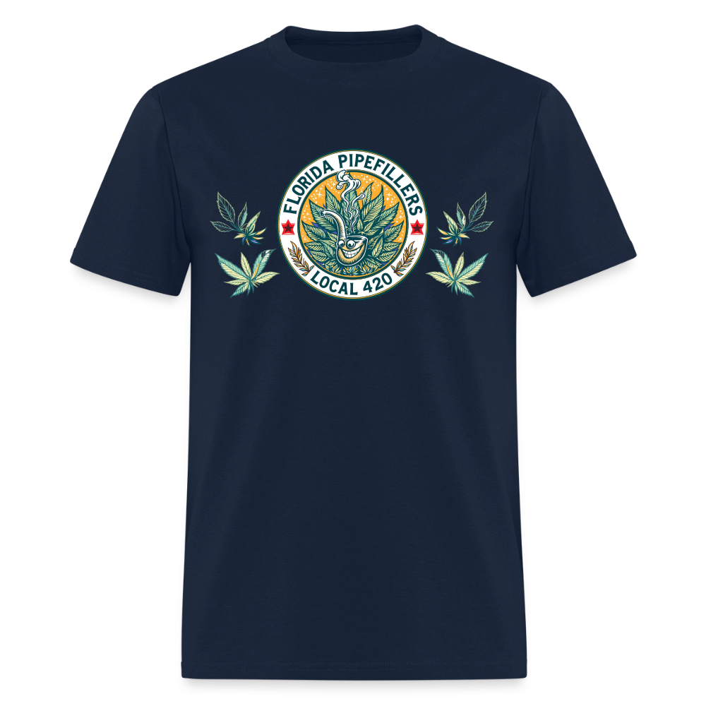 FLORIDA PIPEFILLERS LOCAL 420 F/B DESIGN Men's T-Shirt - navy