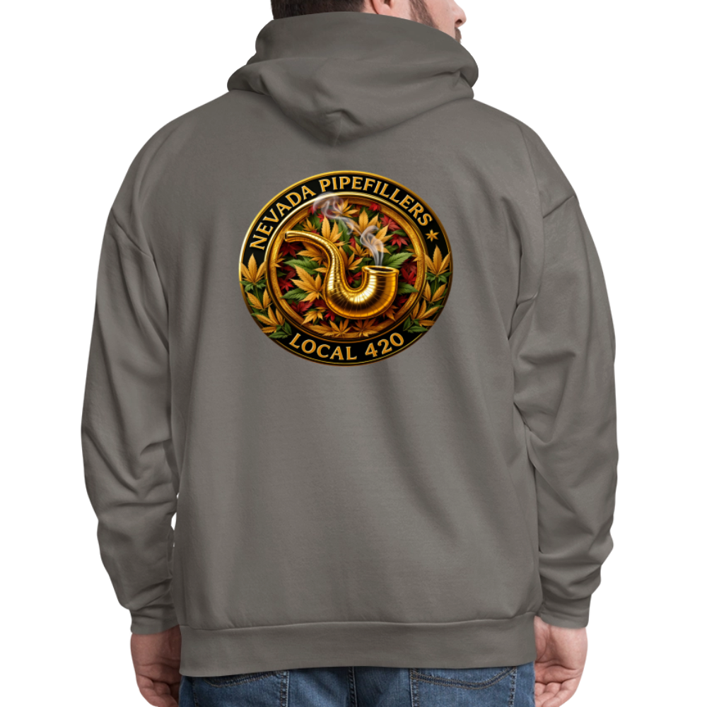 NEVADA PIPEFILLERS LOCAL 420  F/B DESIGN Men's Hoodie - asphalt gray