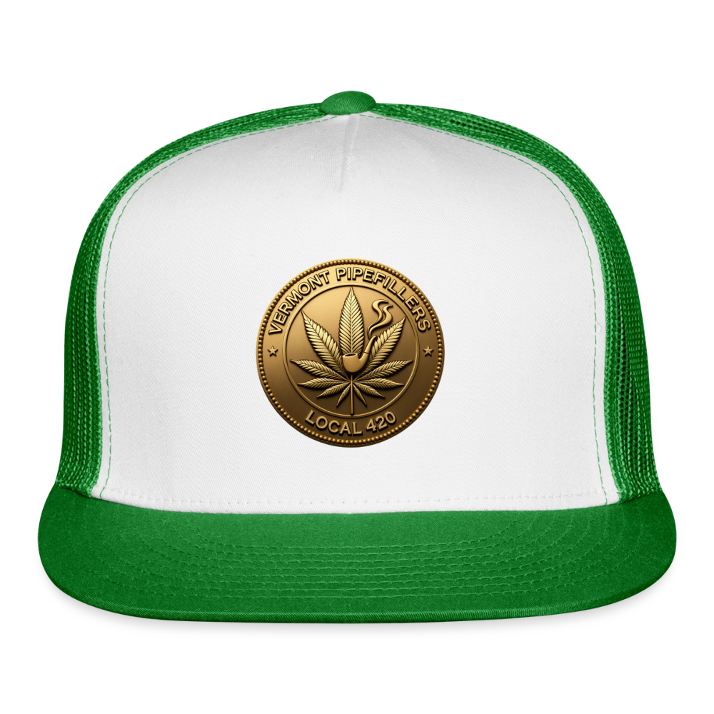 VERMONT PIPEFILLERS LOCAL 420 Trucker Hat - white/kelly green