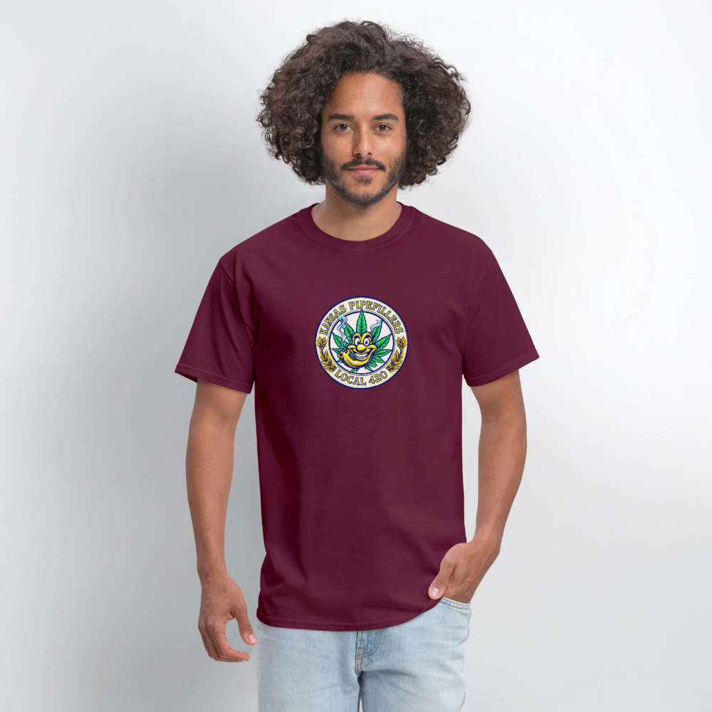 KANSAS PIPEFILLERS LOCAL 420 Men's T-Shirt - burgundy