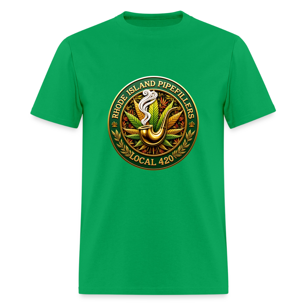 RHODE ISLAND PIPEFILLERS LOCAL 420 F/B DESIGNS Men's T-Shirt - bright green