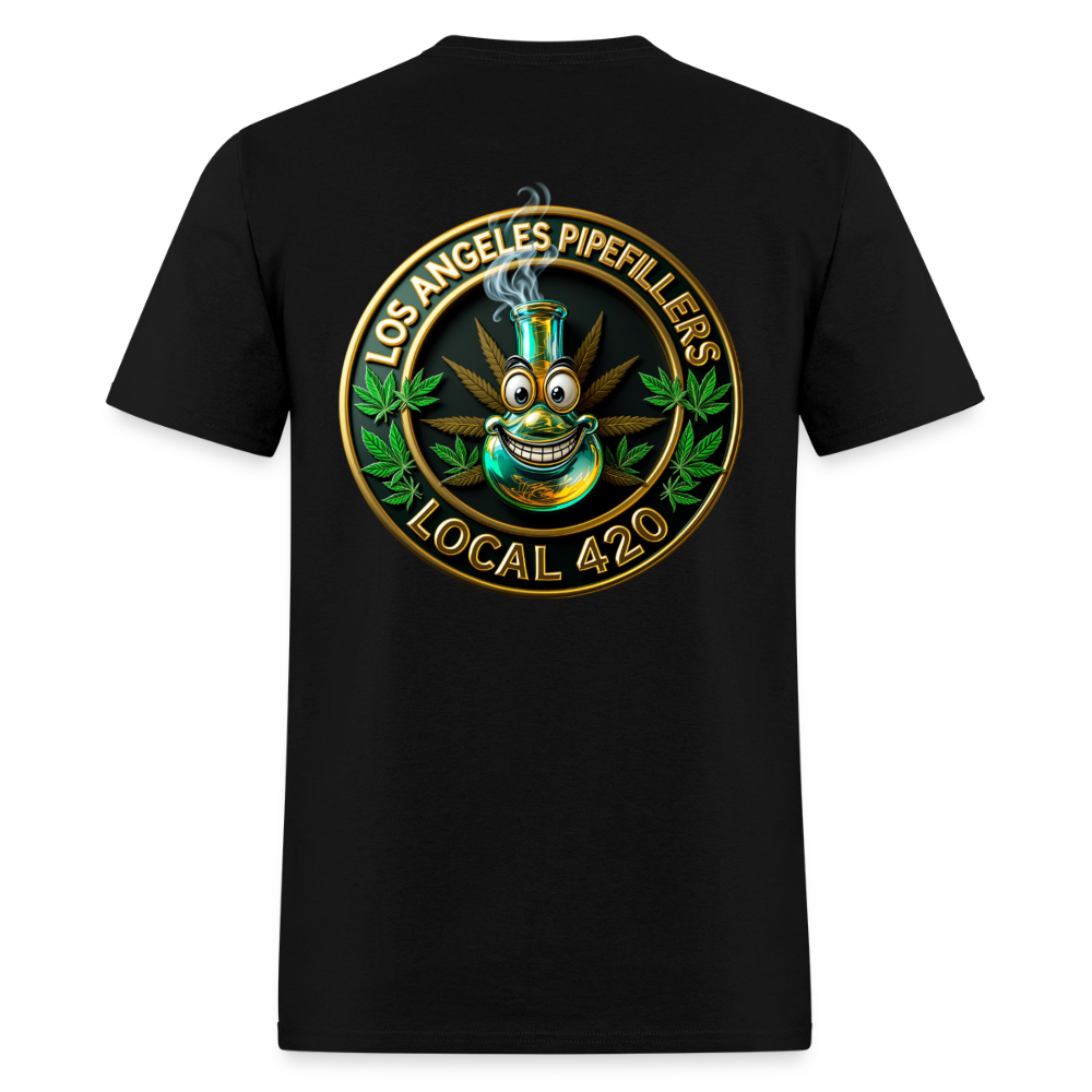 LOS ANGELES PIPEFILLERS LOCAL 420 F/B DESIGNS Men's T-Shirt - black