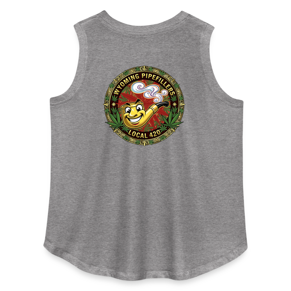 WYOMING PIPEFILLERS LOCAL 420 F/B DESIGN Women's Curvy Relaxed Tank Top - granite heather 