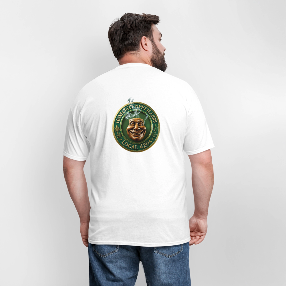 CONNECTICUT PIPEFILLERS LOCAL 420 F/B DESIGN Men's T-Shirt - white