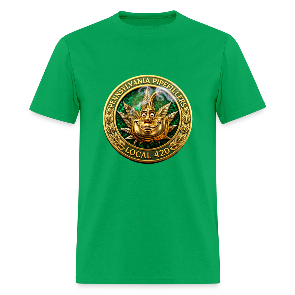 PENNSYLVANIA PIPEFILLERS LOCAL 420 F/B DESIGNS Men's T-Shirt - bright green