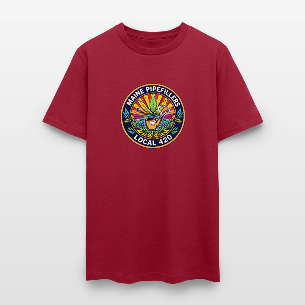 MAINE PIPEFILLERS LOCAL 420 2 EMBLEM Men's T-Shirt - true red