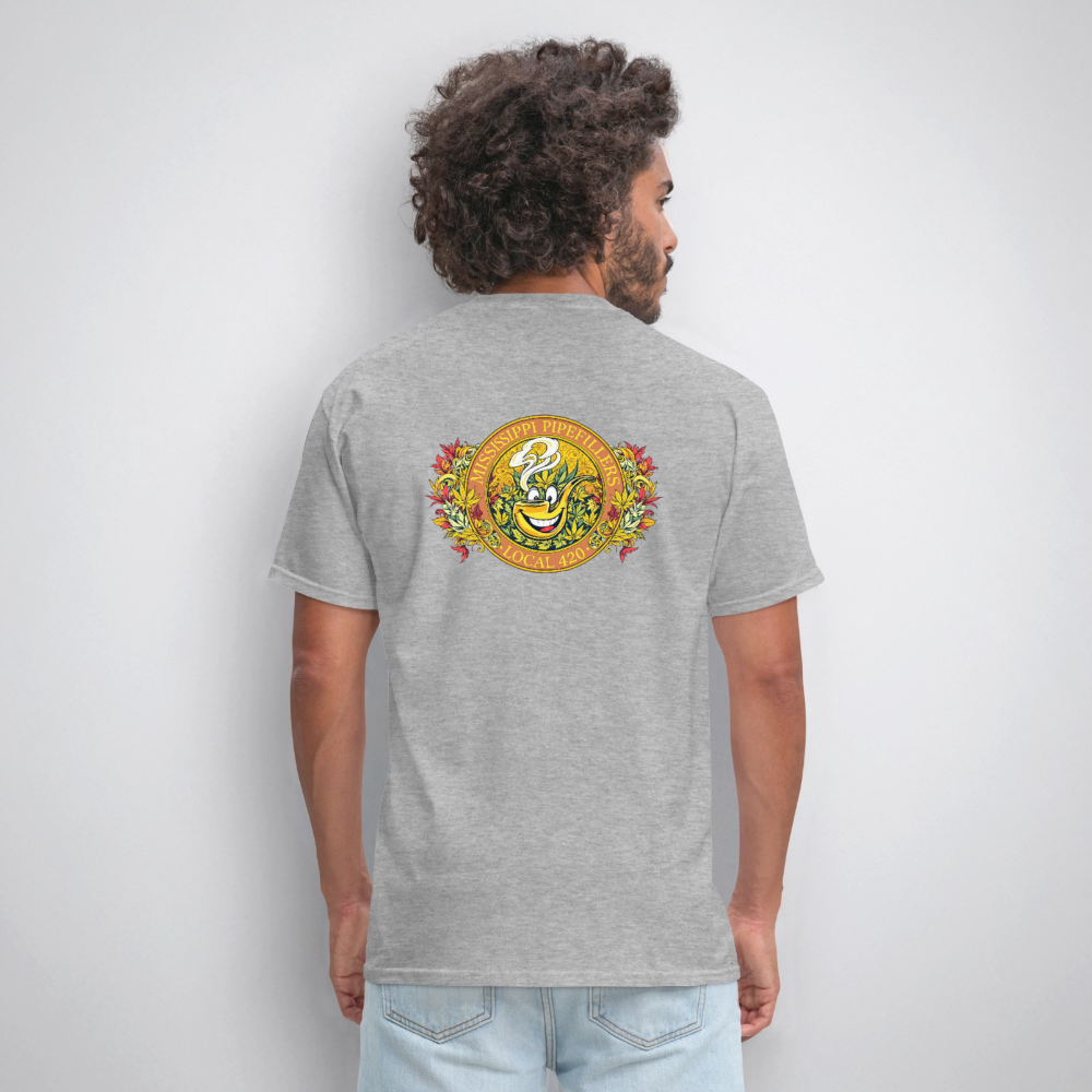 MISSISSIPPI PIPEFILLERS LOCAL 420 F/B DESIGNS Men's T-Shirt - heather gray