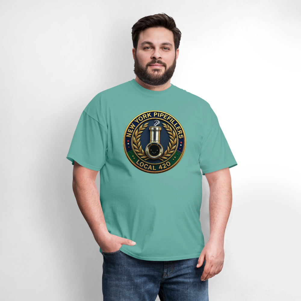 NEW YORK PIPEFILLERS LOCAL 420 F/B DESIGNS Men's T-Shirt - aquatic