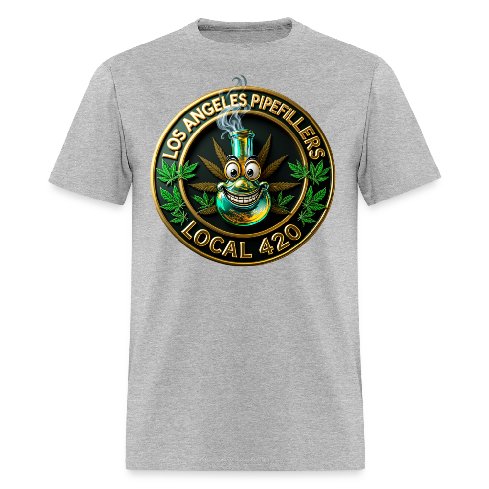 LOS ANGLES PIPEFILLERS LOCAL 420 Men's T-Shirt - heather gray