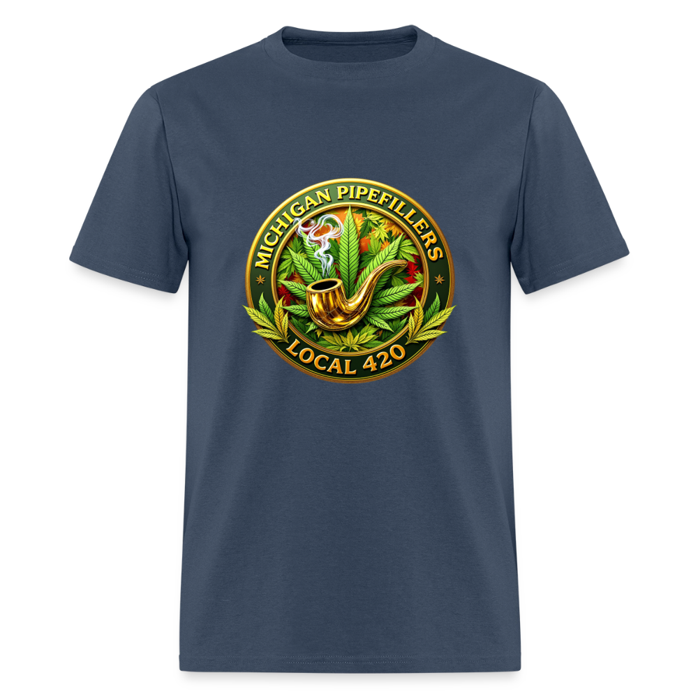 MICHIGAN PIPEFILLERS LOCAL 420 F/B DESIGN Men's T-Shirt -  blue dusk
