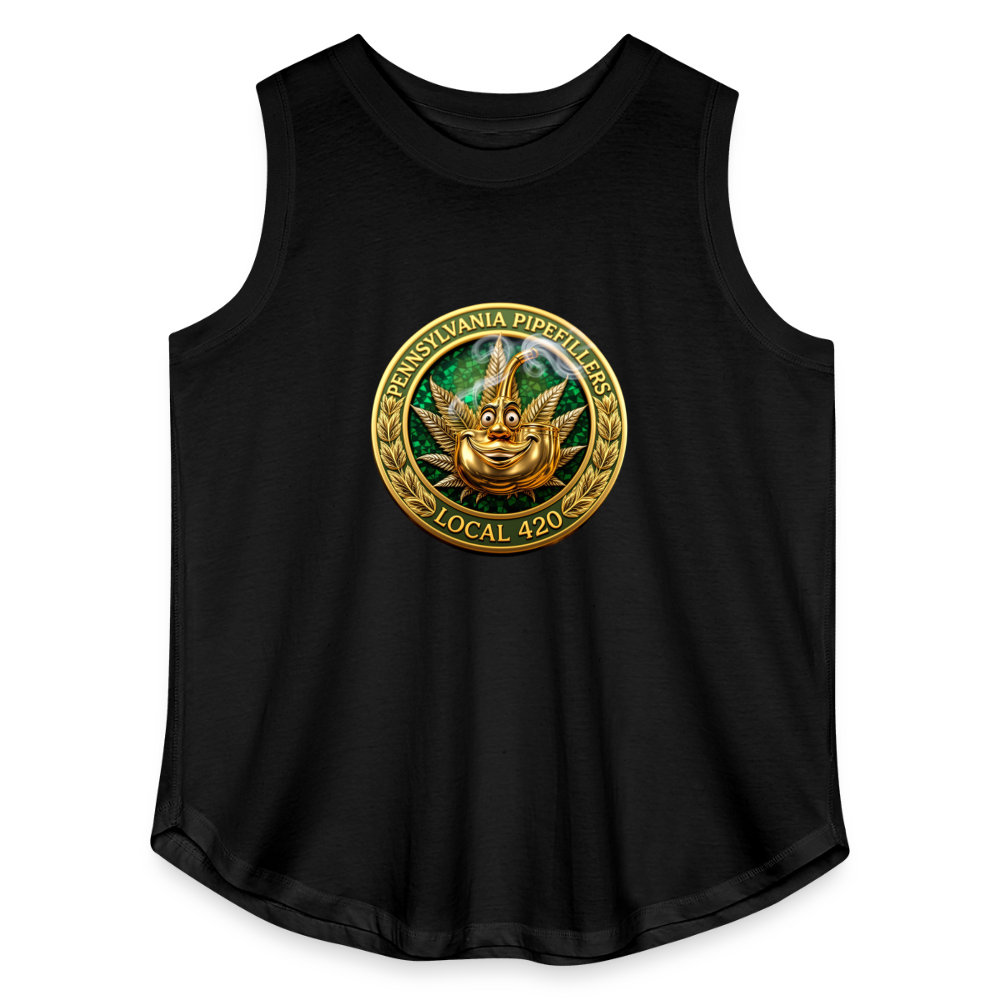 PENNSYLVANIA PIPEFILLERS LOCAL 420 F/B DESIGNS Women's Curvy Relaxed Tank Top - black