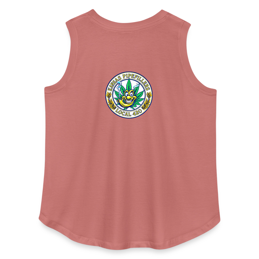 KANSAS PIPEFILLERS LOCAL 420 F/B DESIGNS Women's Curvy Relaxed Tank Top - mauve