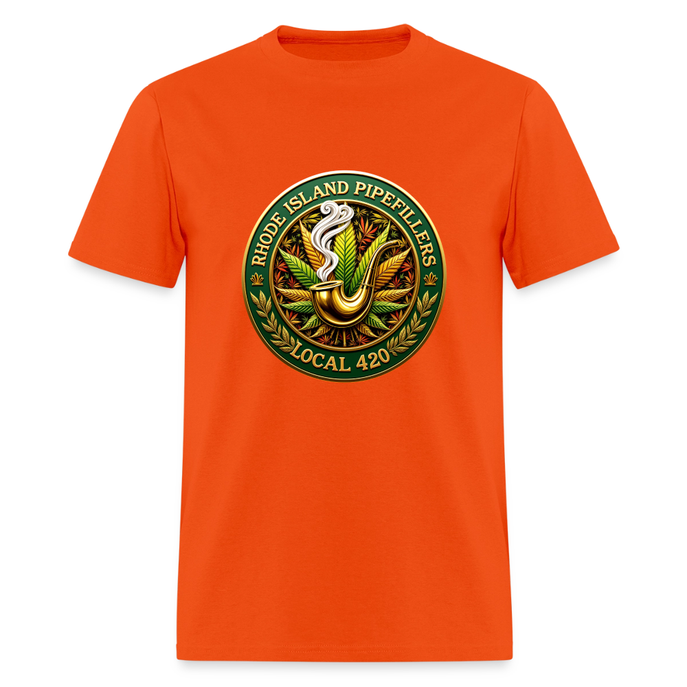 RHODE ISLAND PIPEFILLERS LOCAL 420 F/B DESIGNS Men's T-Shirt - orange