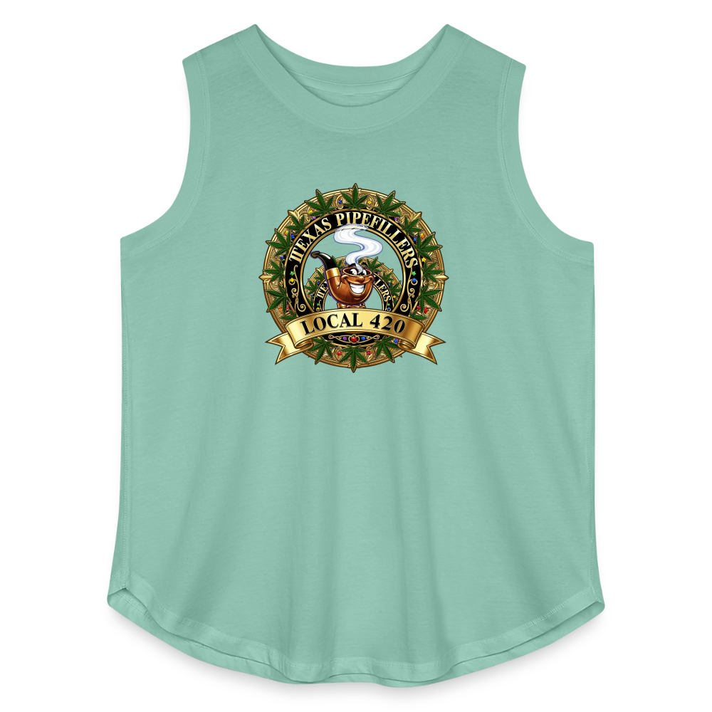 TEXAS PIPEFILLERS LOCAL 420 Women's Curvy Relaxed Tank Top - saltwater