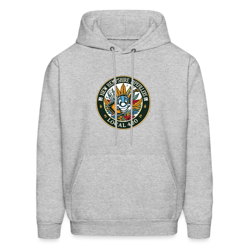 NEW HEMPSHIRE PIPEFILLERS LOCAL 420 2 EMBLEM Men's Hoodie - heather gray