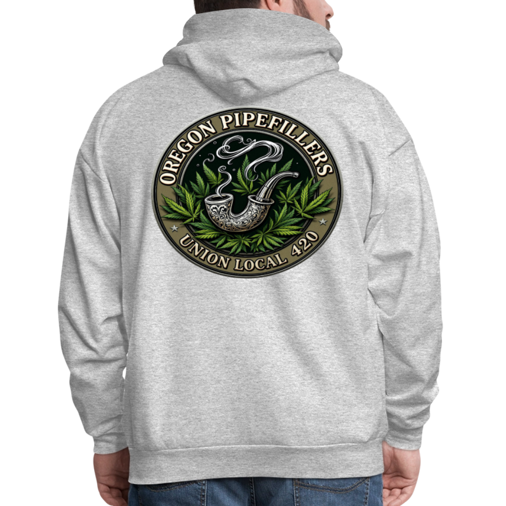 OREGON PIPEFILLERS LOCAL 420 2 EMBLEM Men's Hoodie - heather gray