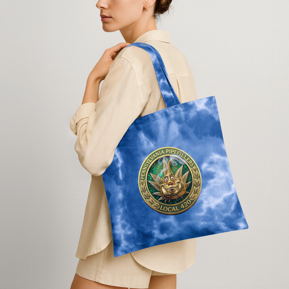PENNSYLVANIA PIPEFILLERS LOCAL 420 Tie Dye Tote Bag - cloudy blue