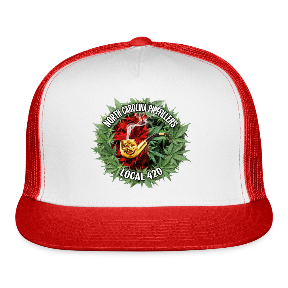 NORTH CAROLINA PIPEFILLERS LOCAL 420 Trucker Hat - white/red