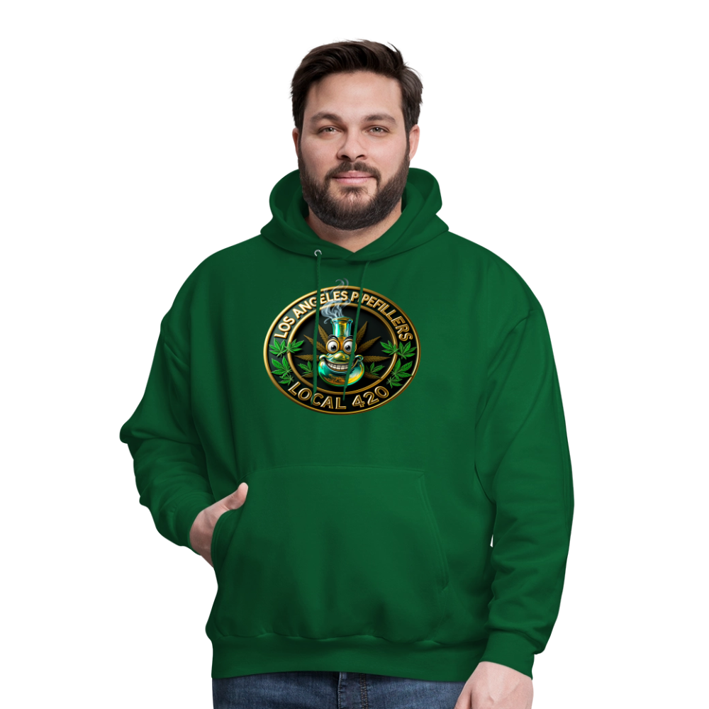 LOS ANGLES PIPEFILLERS LOCAL 420 Men's Hoodie - forest green