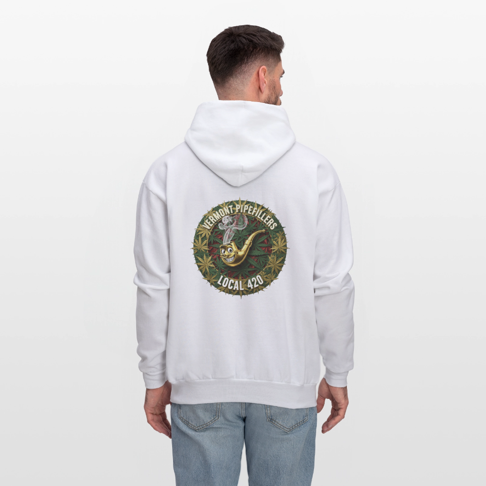VERMONT PIPEFILLERS LOCAL 420  F/B DESIGN Men's  Hoodie - white