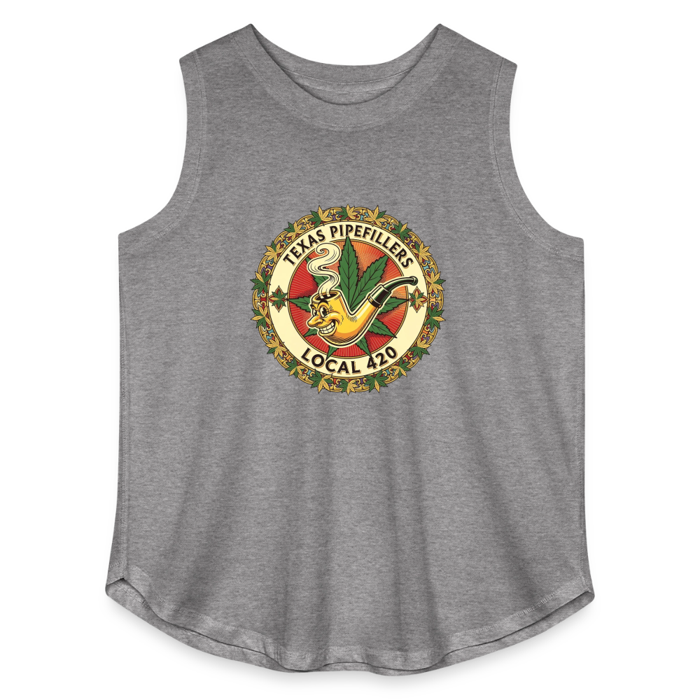 TEXAS PIPEFILLERS LOCAL 420 Women's Curvy Relaxed Tank Top - granite heather 