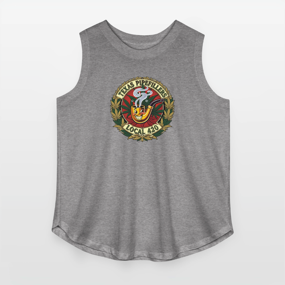 TEXAS PIPEFILLERS LOCAL 420 F.B DESIGN Women's Curvy Relaxed Tank Top - granite heather 