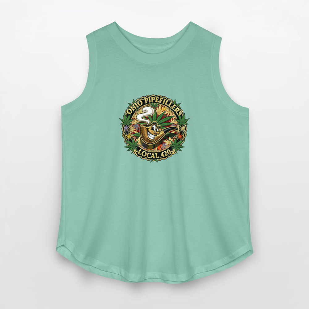 OHIO PIPEFILLERS LOCAL 420 Women's Curvy Relaxed Tank Top - saltwater