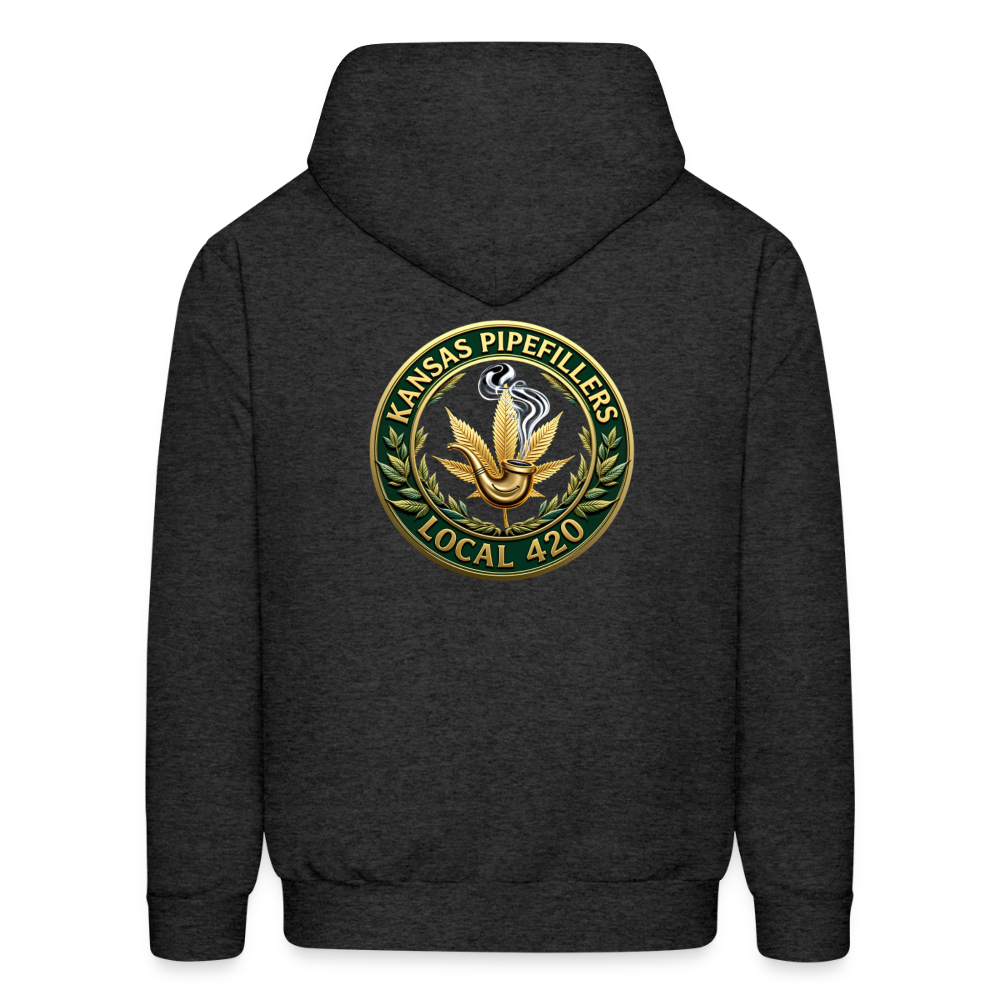 KANSAS PIPEFILLERS LOCAL 420 F/B DESIGNS Men's Hoodie - charcoal grey