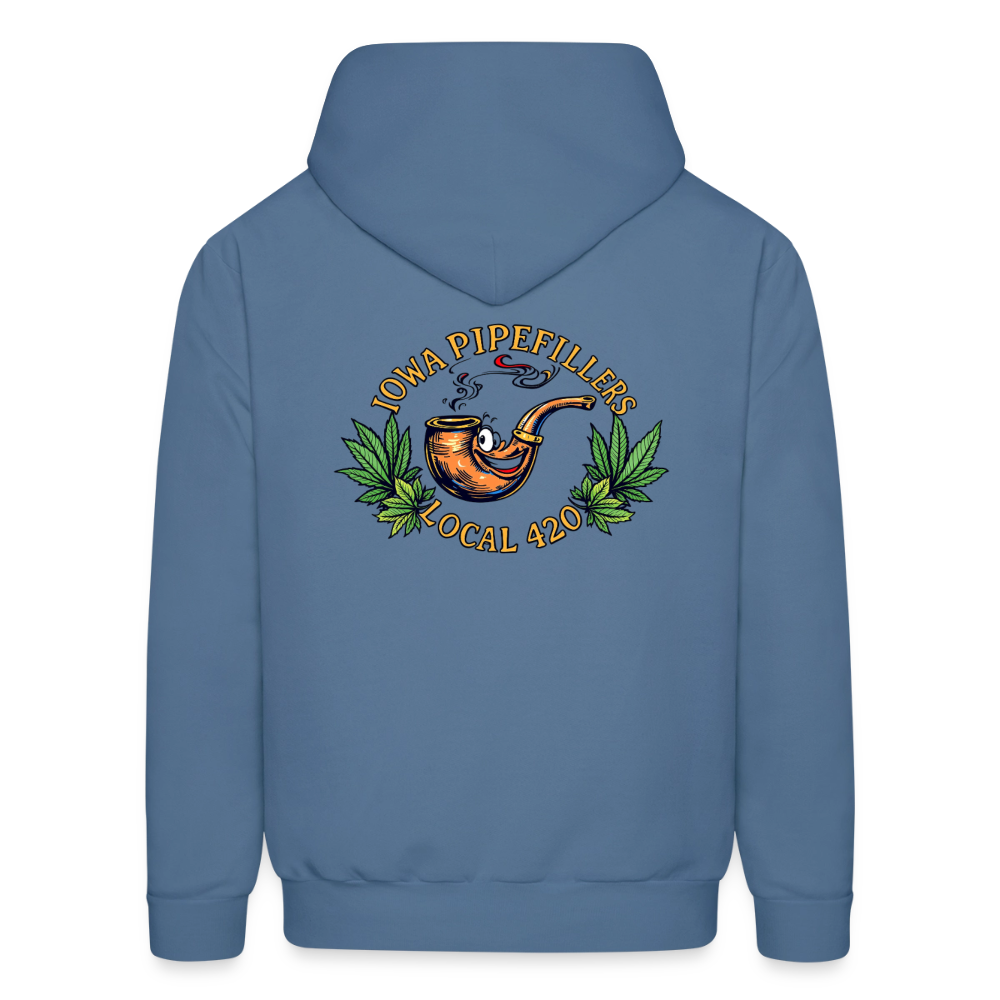 IOWA PIPEFILLERS LOCAL 420 F/B DESIGN Men's Hoodie - denim blue