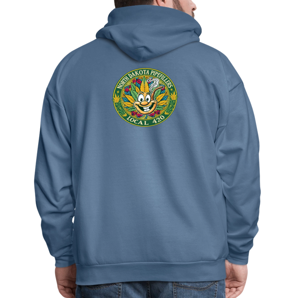 NORTH DAKOTA PIPEFILLERS LOCAL 420 F/B 2 DESIGNS Men's Hoodie - denim blue