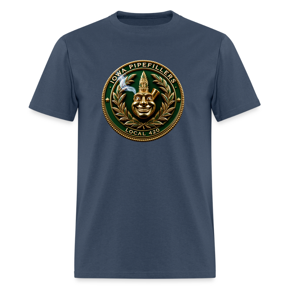 IOWA PIPEFILLERS LOCAL 420 F/B DESIGN Men's T-Shirt -  blue dusk