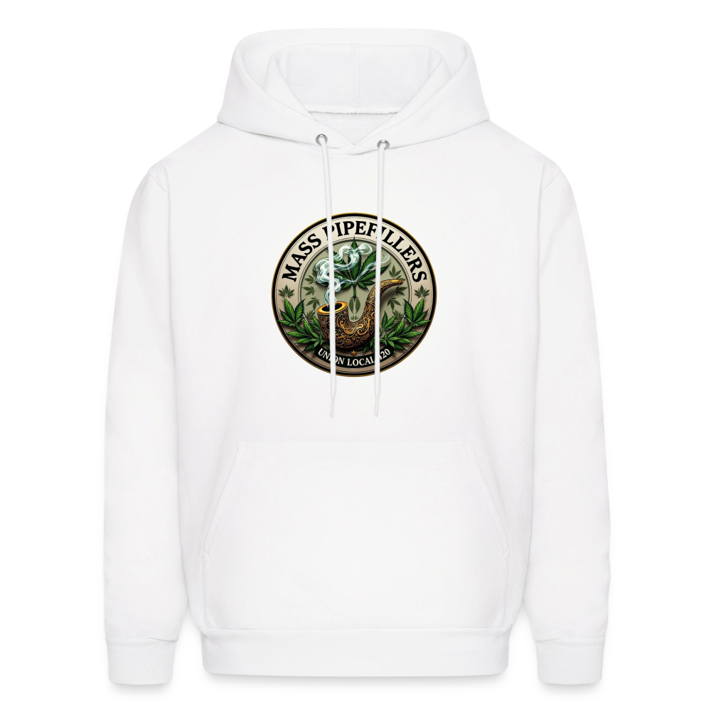 MASS PIPEFILLERS LOCAL 420 2 EMBLEM Men's Hoodie - white
