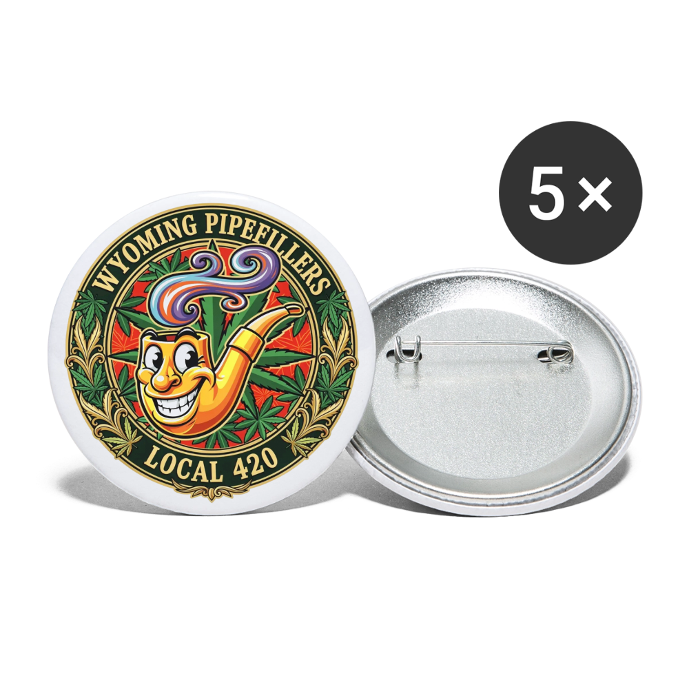 WYOMING PIPEFILLERS LOCAL 420 Union Buttons small 1'' (5-pack) 2 - white