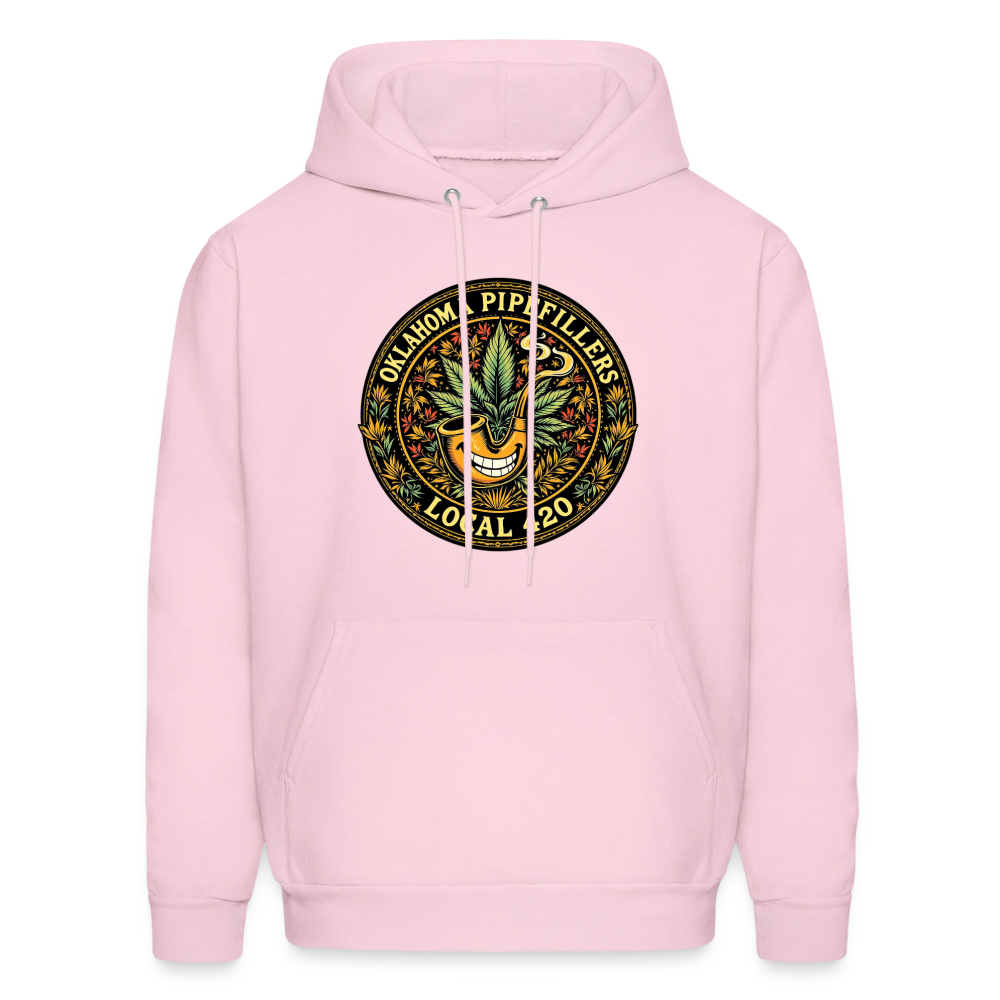 OKLAHOMA PIPEFILLERS LOCAL 420  Men's Hoodie - pale pink