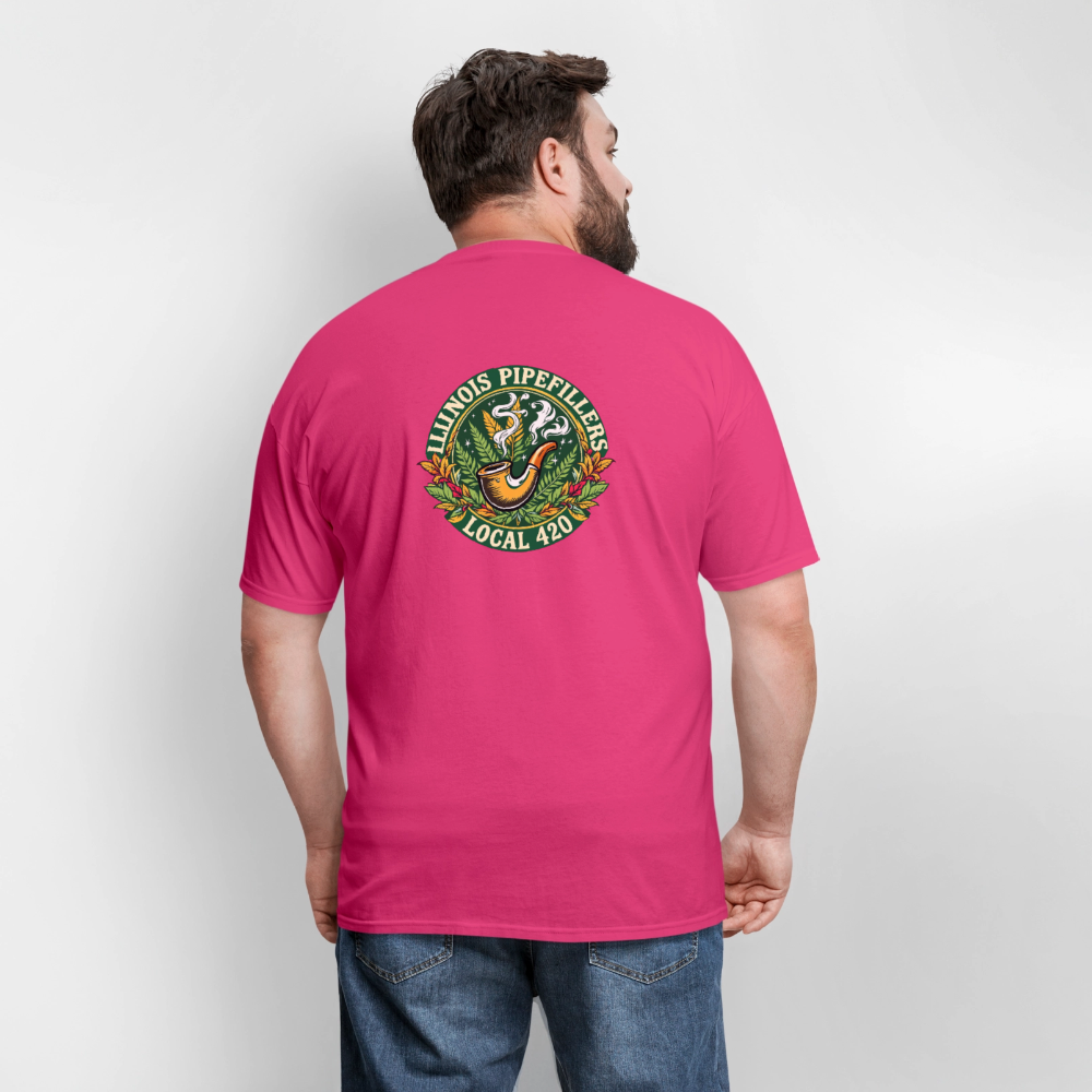 ILLINOIS PIPEFILLERS LOCAL 420 F/B DESIGN Men's T-Shirt - fuchsia