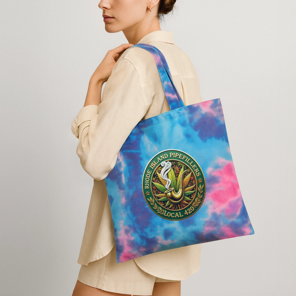 RHODE ISLAND PIPEFILLERS LOCAL 420 Tie Dye Tote Bag - cotton candy 