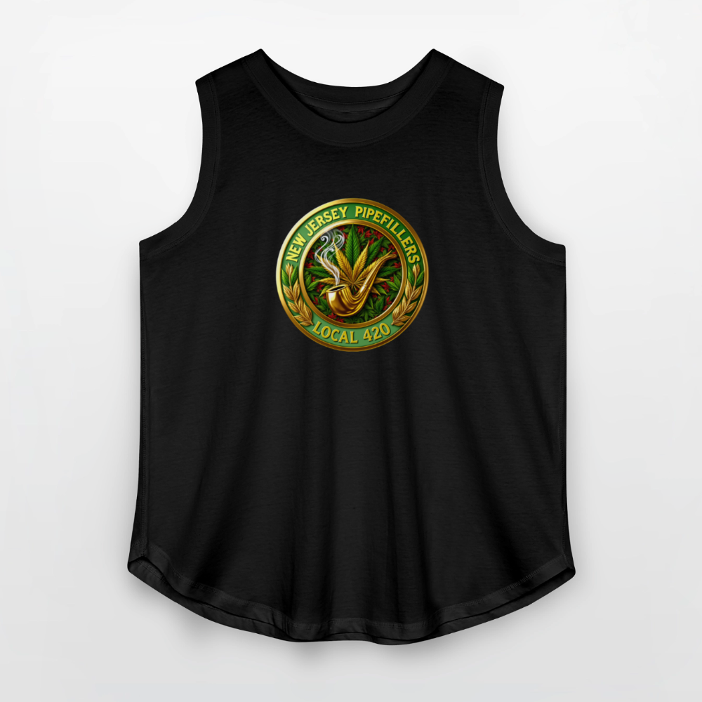 NEW JERSEY PIPEFILLERS LOCAL 420 Women's Curvy Relaxed Tank Top - black