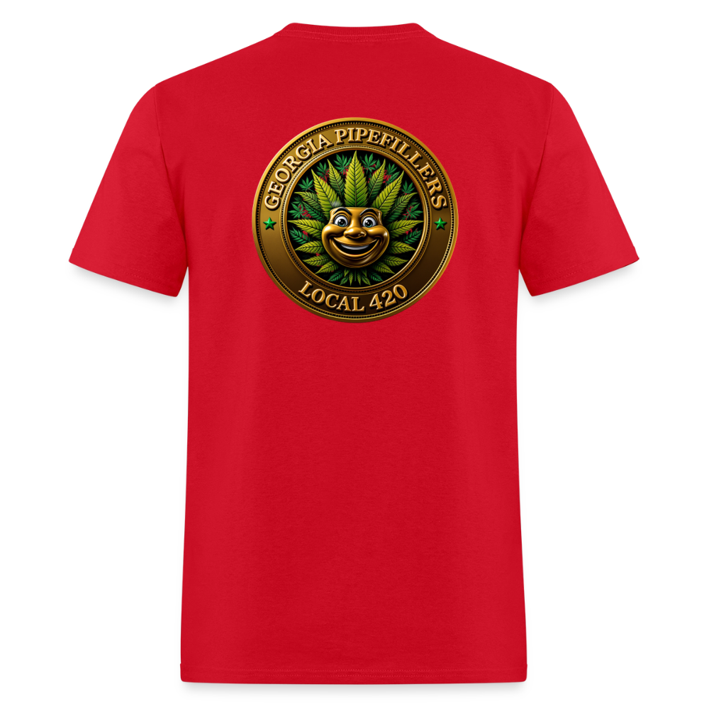 GEORGIA PIPEFILLERS LOCAL 420 F/B DESIGN  Men's T-Shirt - red