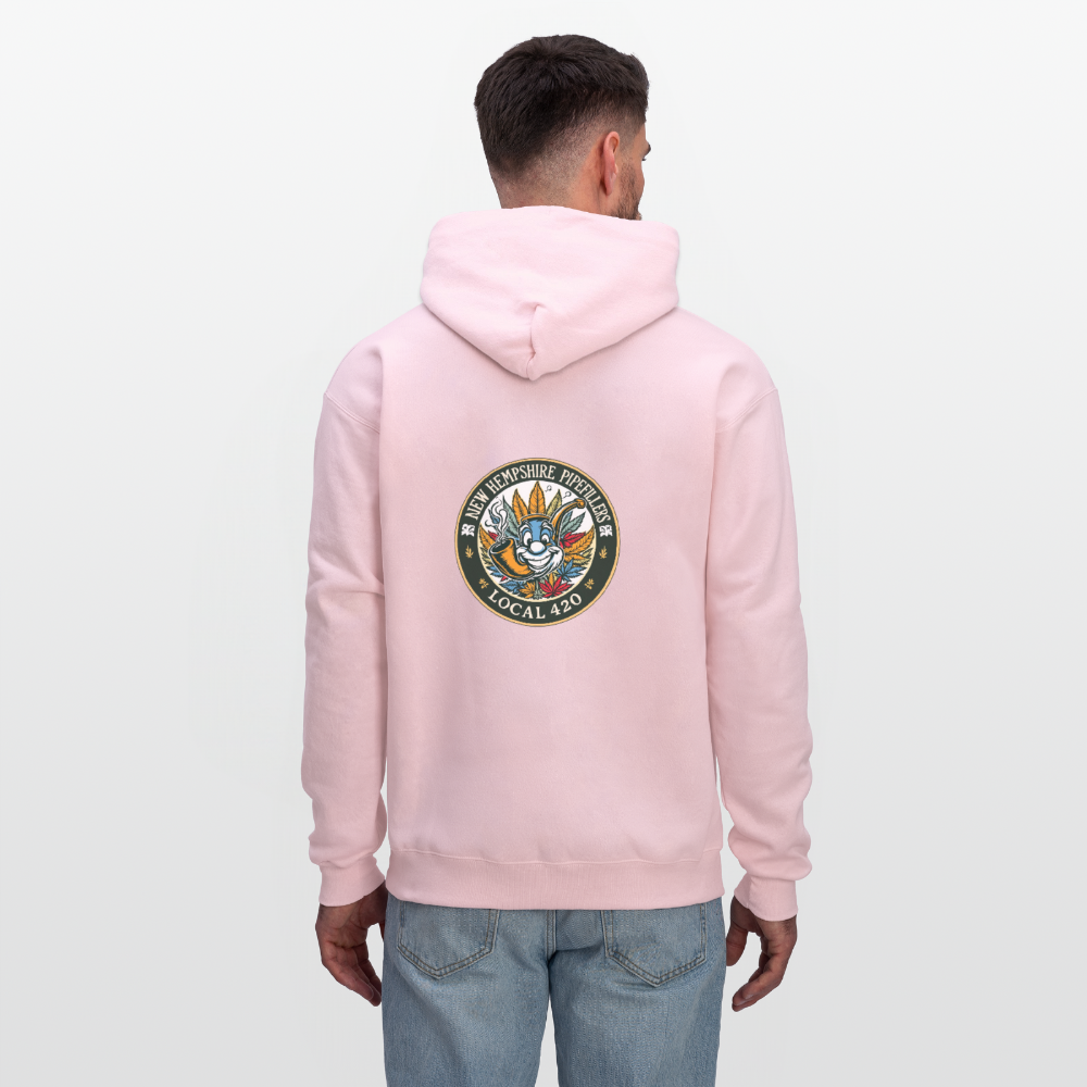 NEW HEMPSHIRE PIPEFILLERS LOCAL 420 2 EMBLEM Men's Hoodie - pale pink