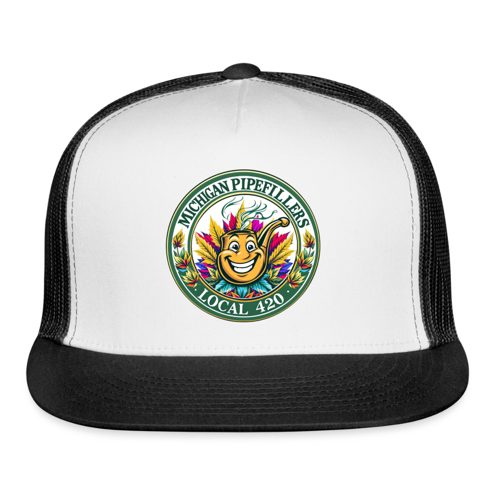 MICHIGAN PIPEFILLERS LOCAL 420 Trucker Hat - white/black