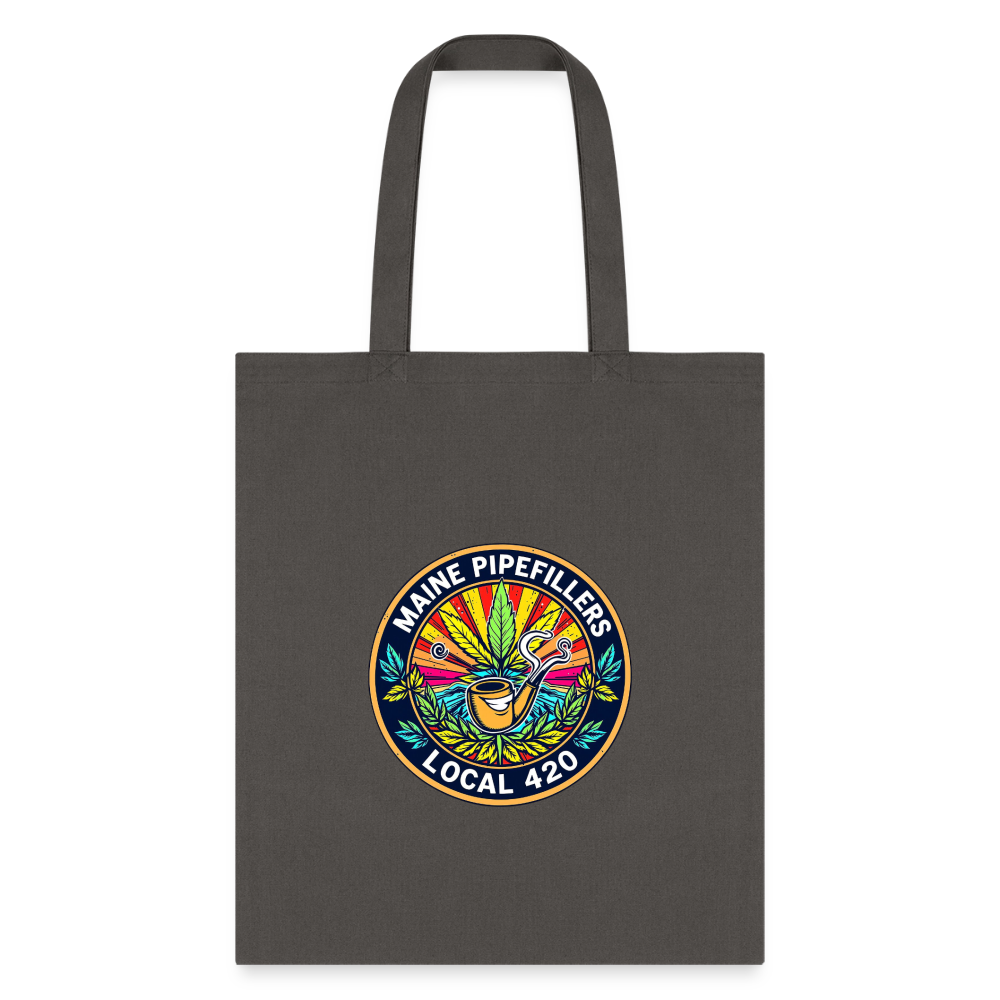 MAINE PIPEFILLERS LOCAL 420 Tote Bag - charcoal