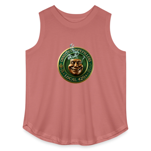 CONNECTICUT PIPEFILLERS LOCAL 420 Women's Curvy Relaxed Tank Top - mauve