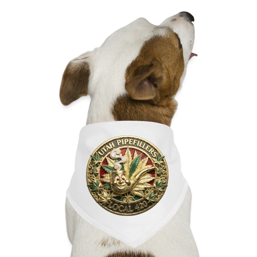 UTAH PIPEFILLERS LOCAL 420 Union Dog Bandana - white